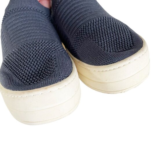J Slides Women's 7 Slip on Shoes Hilo Platform Sneakers Knitted Blue/Gray Fabric - Picture 4 of 9